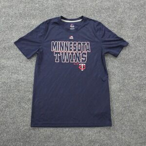 Minnesota Twins Shirt Boys Large Blue‎ Spellout Graphic Logo Baseball MLB Team